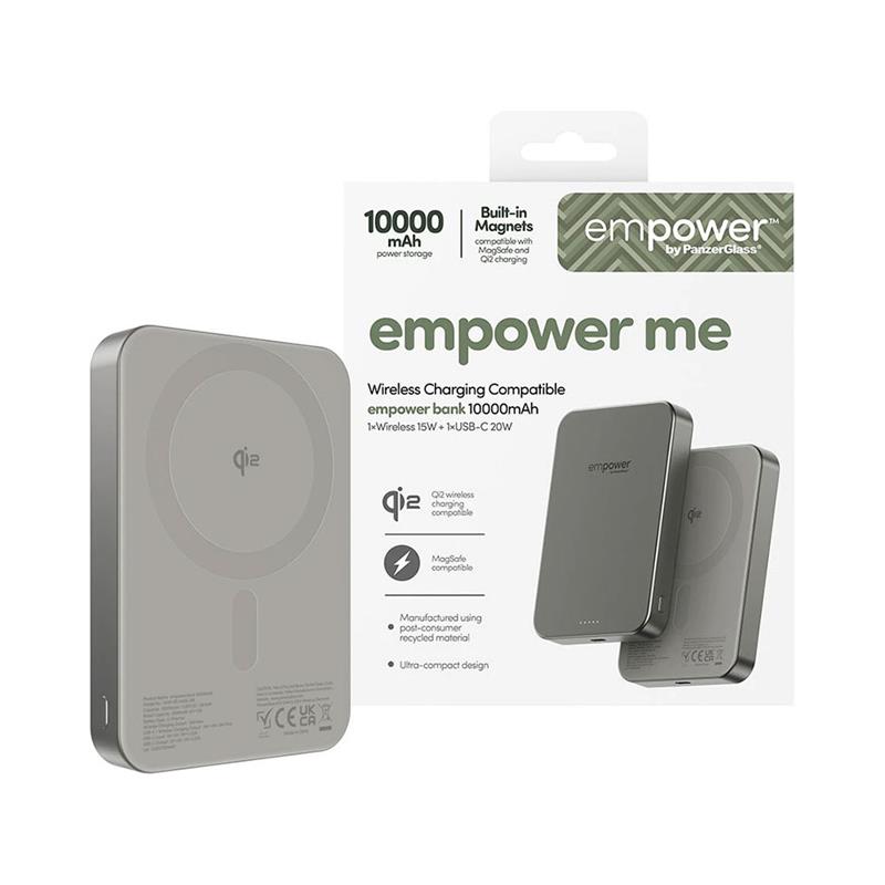 PanzerGlass EMPOWER Wireless Qi2 Powerbank 10.000 mAh - Titanium 