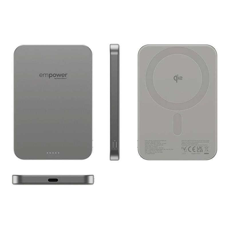 PanzerGlass EMPOWER Wireless Qi2 Powerbank 5.000 mAh - Titanium 