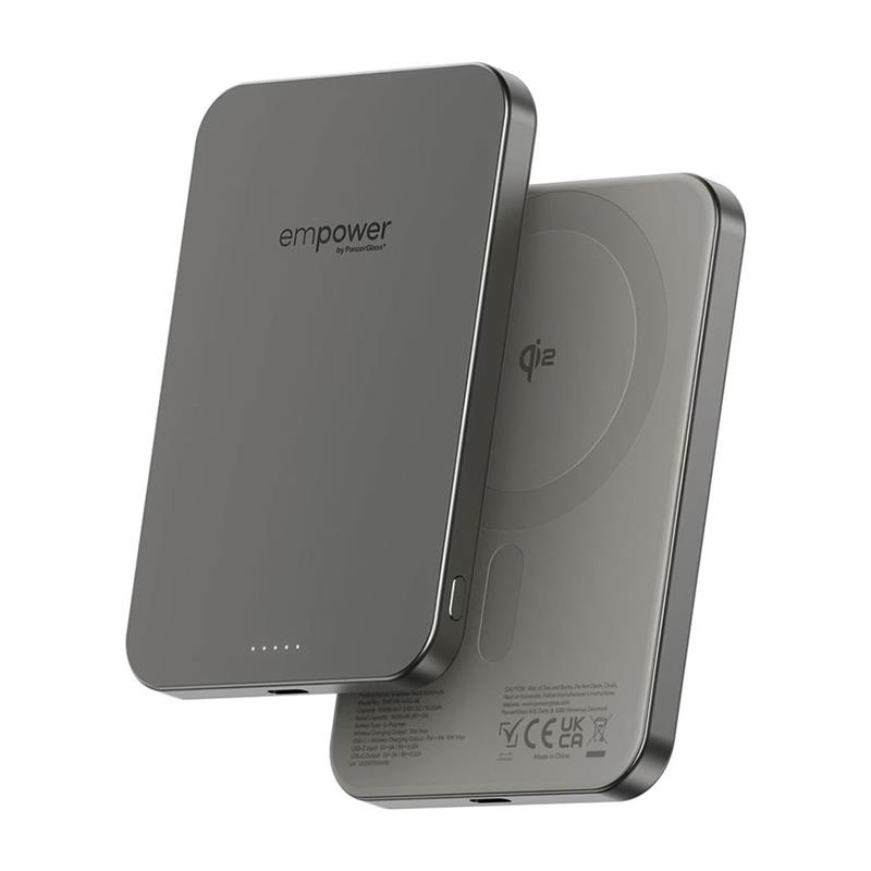 PanzerGlass EMPOWER Wireless Qi2 Powerbank 5.000 mAh - Titanium 