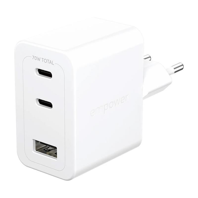 PanzerGlass EMPOWER Grand Prix Dual USB-C/USB-A GaN 70W - White 