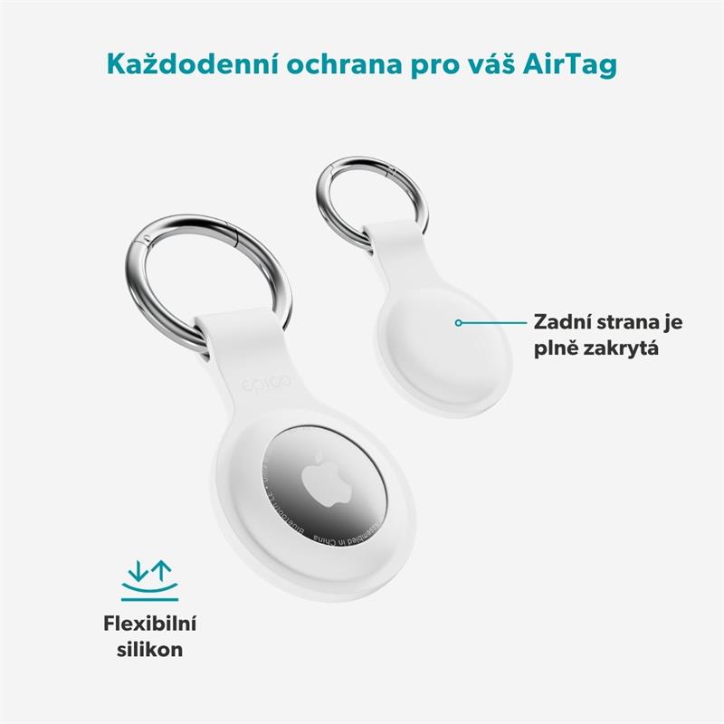 Epico silikonové púzdro s plnou zadnou stranou pre AirTag - biela 