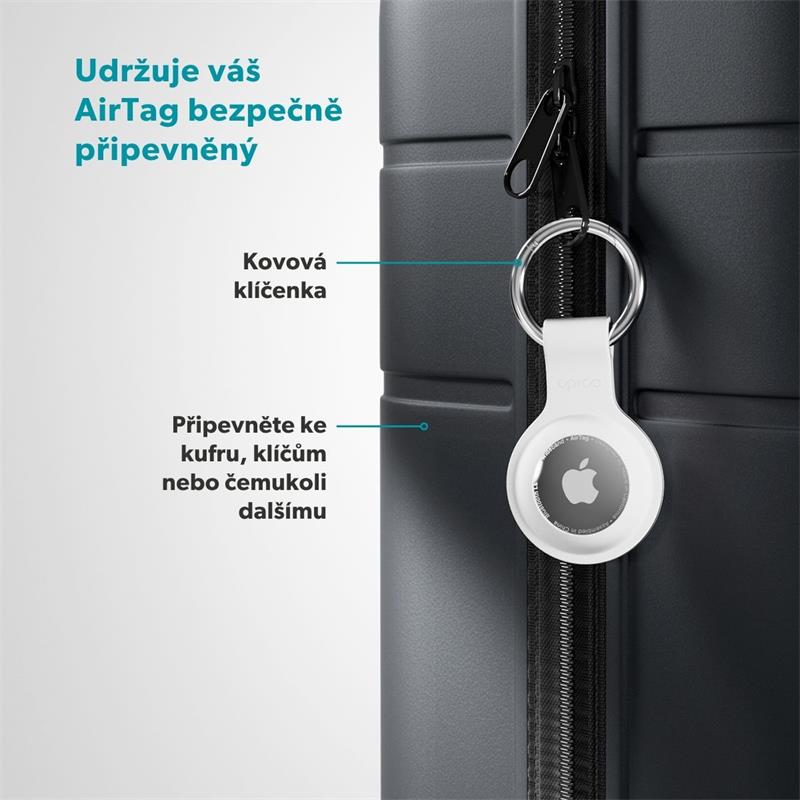 Epico silikonové púzdro s plnou zadnou stranou pre AirTag - biela 