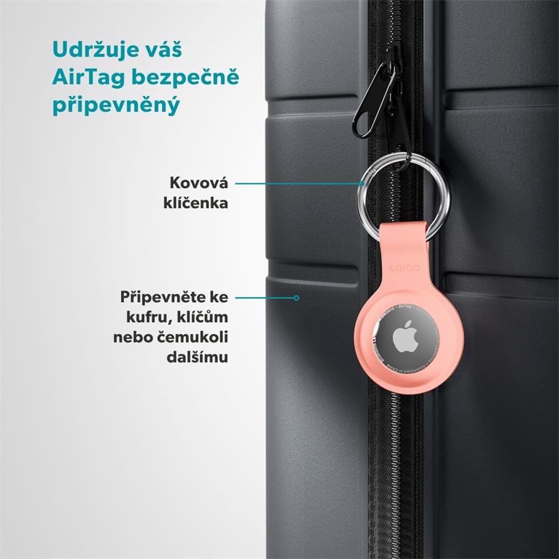 Epico silikonové púzdro s plnou zadnou stranou pre AirTag - ružová 
