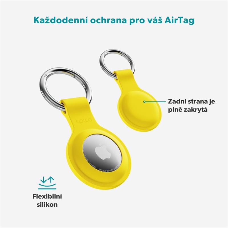 Epico silikonové púzdro s plnou zadnou stranou pre AirTag - žltá 