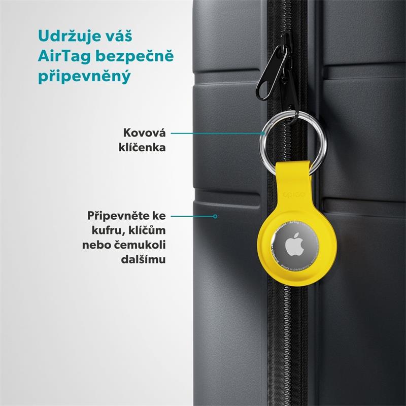Epico silikonové púzdro s plnou zadnou stranou pre AirTag - žltá 
