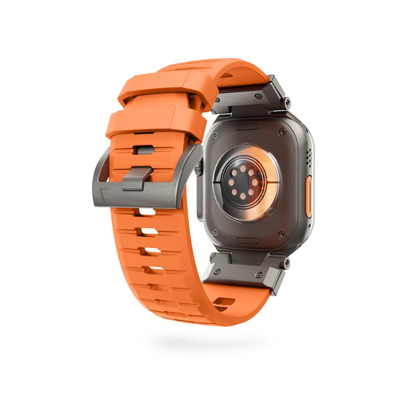 Epico Rubber Pro remienok s nerezovým zapínaním pre Apple Watch 49/46/45/44/42mm - oranžová 