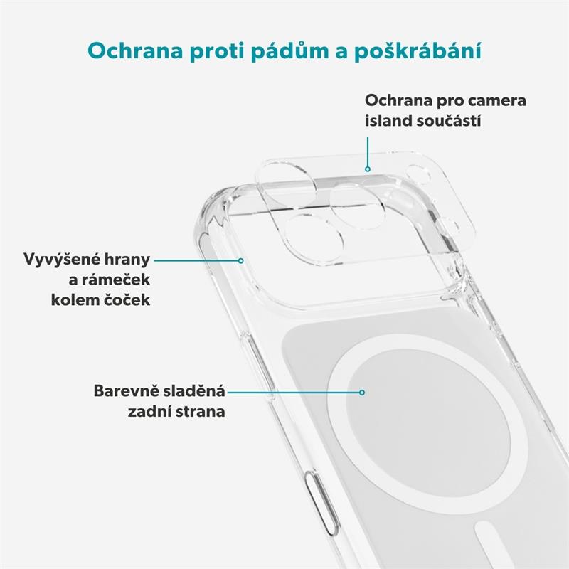 Epico Tile Mag+ Case iPhone 17 Pro Qi2 & MagSafe kompatibilný - biela (dierky na šnurku + camera island protector)  