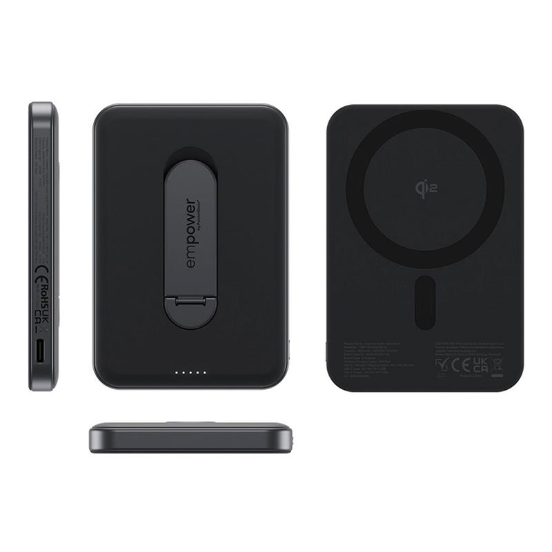 PanzerGlass EMPOWER Wireless Qi2 Powerbank 5.000 mAh with Stand - Black 