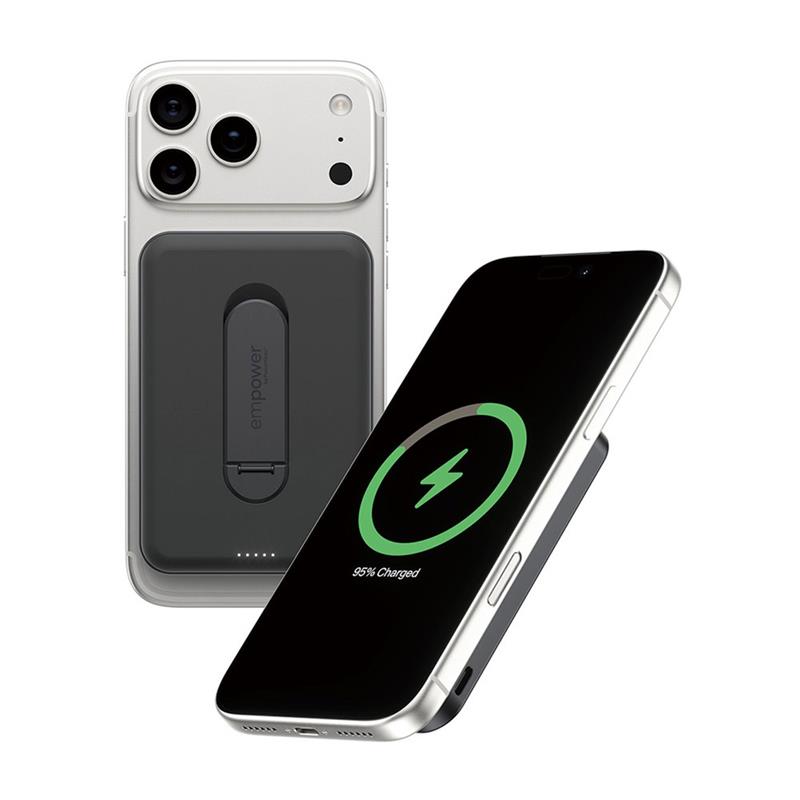 PanzerGlass EMPOWER Wireless Qi2 Powerbank 5.000 mAh with Stand - Black 