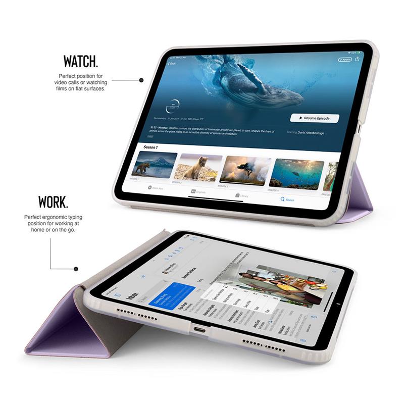 Pipetto puzdro Origami No7 Tri-Folio Case pre iPad 10-11 Gen 2022/2025 - Metallic Purple 