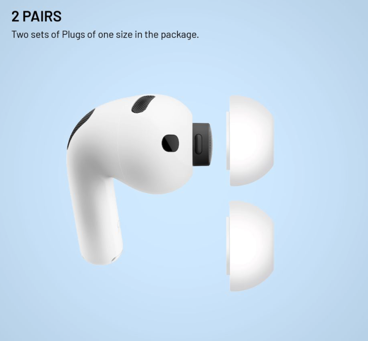 FIXED silikonové štuple pre Apple AirPods Pro 3, veľkosť M, 2 sady 