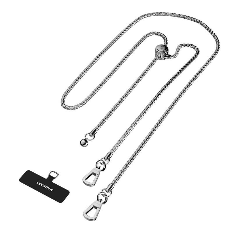 SwitchEasy šnúrka Metal Chain Strap + Strap Card, Phone Lanyard - Silver *Rozbalený* 