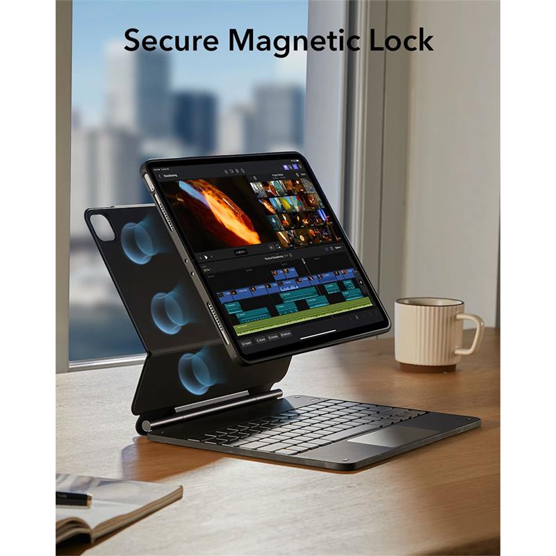 ESR klávesnica Rebound Magnetic Keyboard Case pre iPad Pro 11" M4 2024 Eng - Black *Rozbalený* 