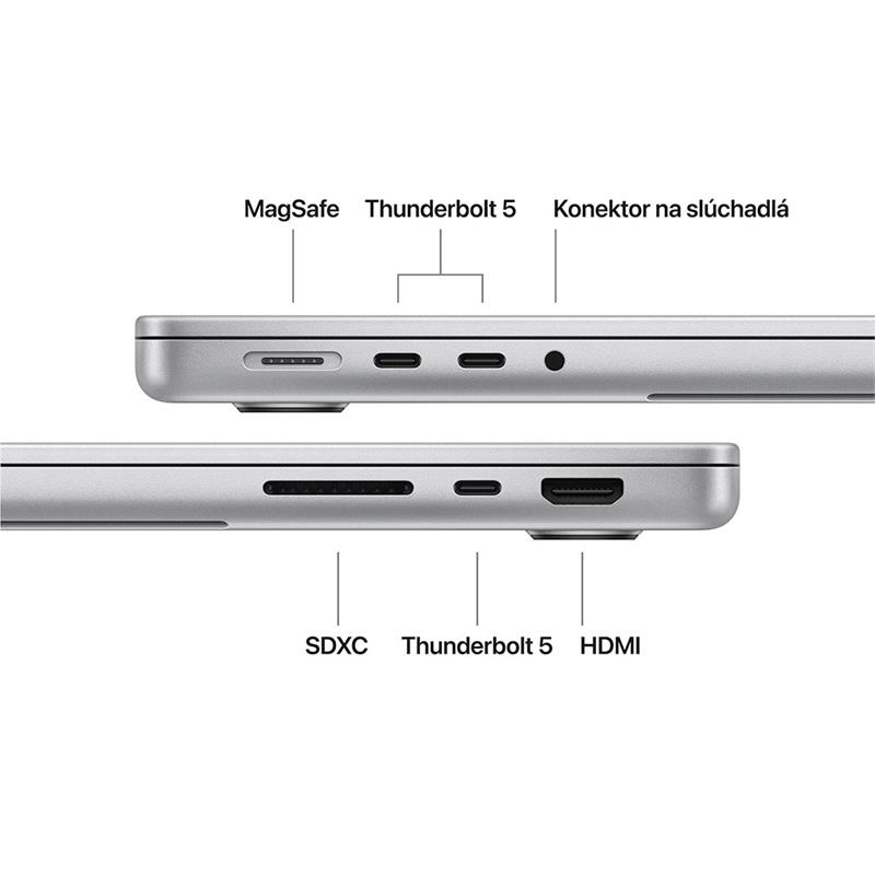 MacBook Pro 14" Apple M5 Pro 15C CPU 16C GPU 24GB 1TB Strieborný SK 