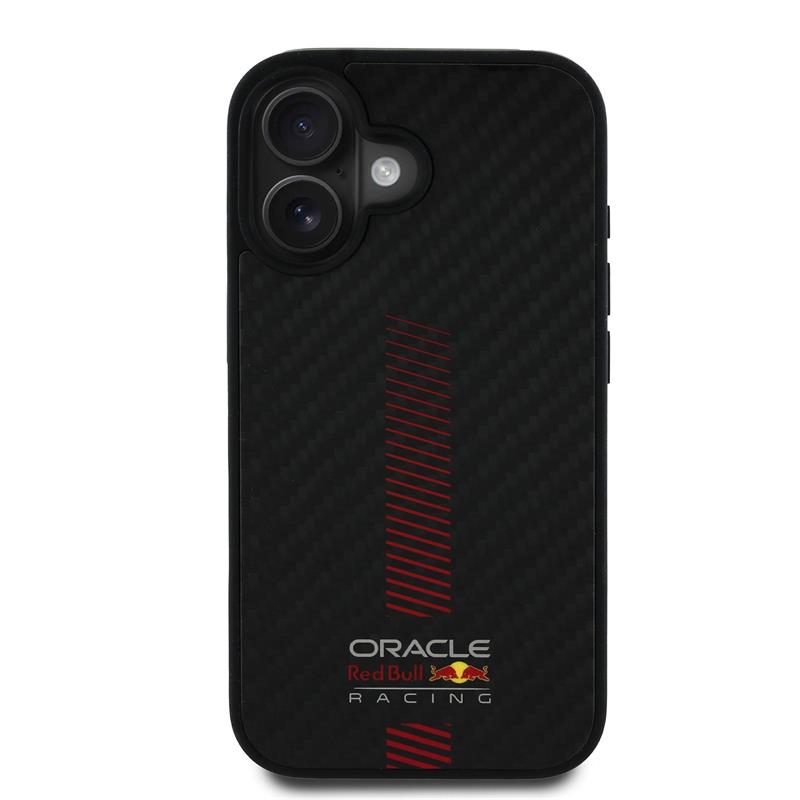 Red Bull Carbon Powerbar MagSafe Zadný Kryt pre iPhone 16 čierny 