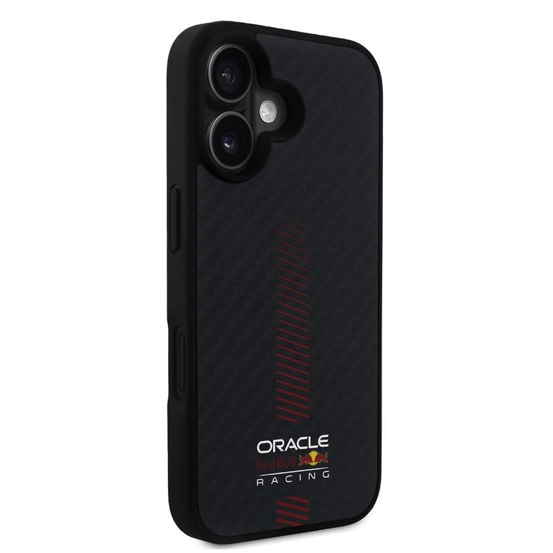Red Bull Carbon Powerbar MagSafe Zadný Kryt pre iPhone 16 čierny 