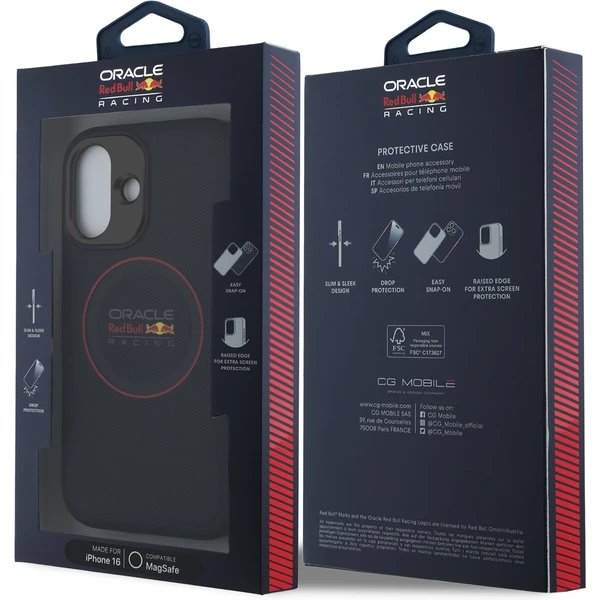 Red Bull PC/TPU Red Ring MagSafe Zadný Kryt pre iPhone 16 modrý 