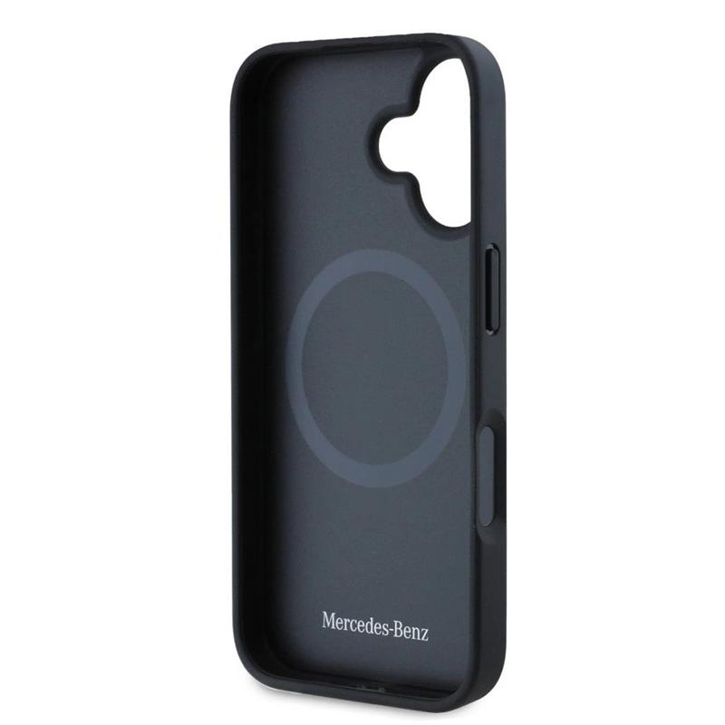 Mercedes Smooth Leather MagSafe Zadný Kryt pre iPhone 16 Plus čierny 