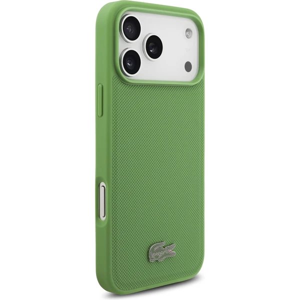 Lacoste Iconic Petit Pique MagSafe kryt + peňaženka iPhone 17 Pro Max zelený 