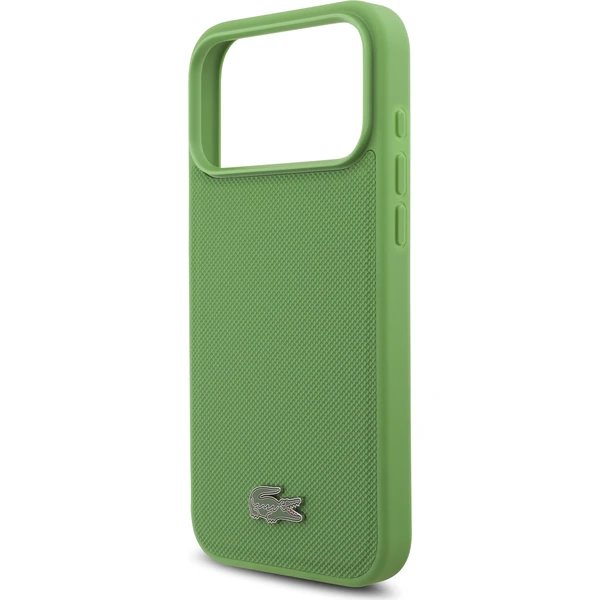 Lacoste Iconic Petit Pique MagSafe kryt + peňaženka iPhone 17 Pro Max zelený 