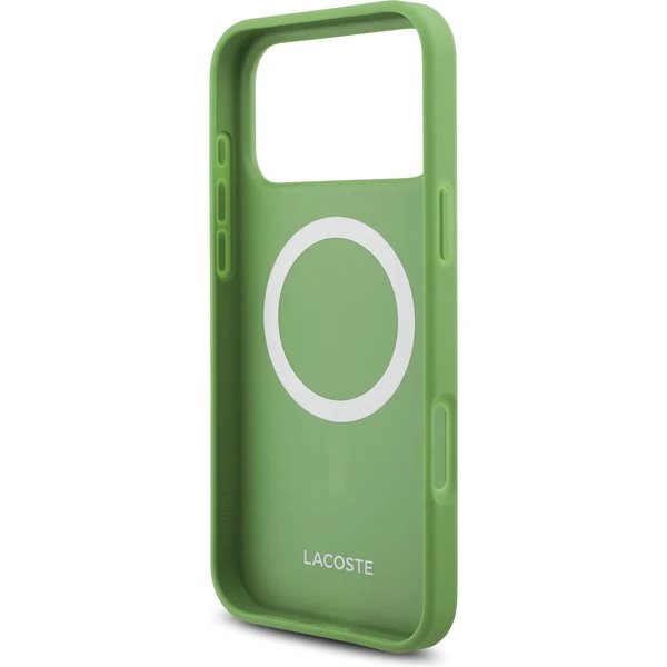 Lacoste Iconic Petit Pique MagSafe kryt + peňaženka iPhone 17 Pro Max zelený 