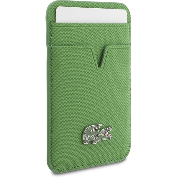 Lacoste Iconic Petit Pique MagSafe kryt + peňaženka iPhone 17 Pro Max zelený 