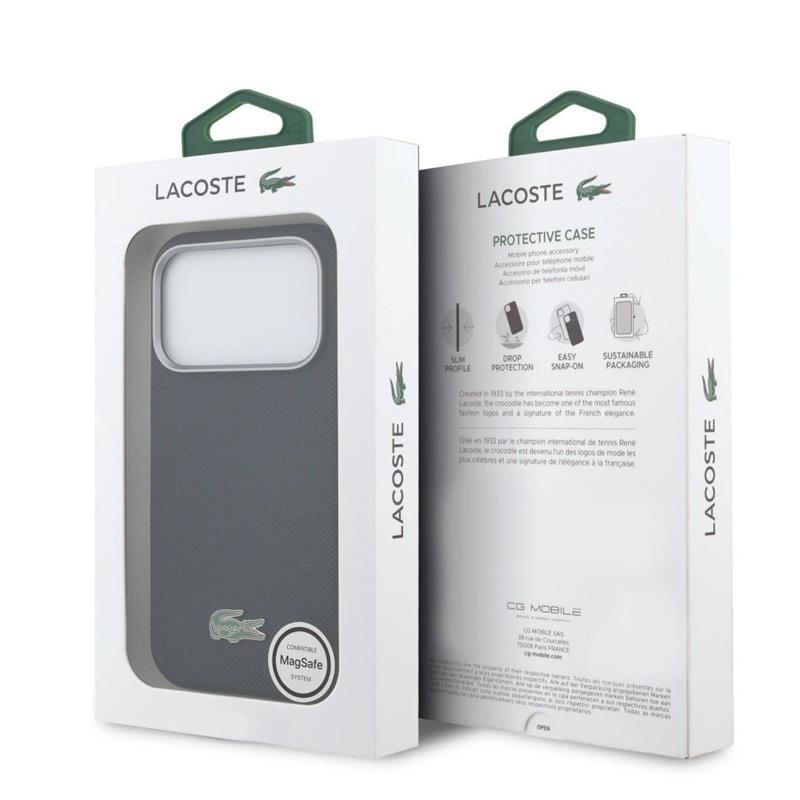 Lacoste PVC Petit Pique Semi Wrap MagSafe pre iPhone 17 Pro Max modrý 