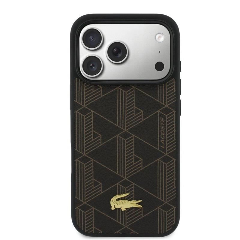 Lacoste Iconic Petit Pique MagSafe kryt + peňaženka iPhone 17 Pro hnedý 