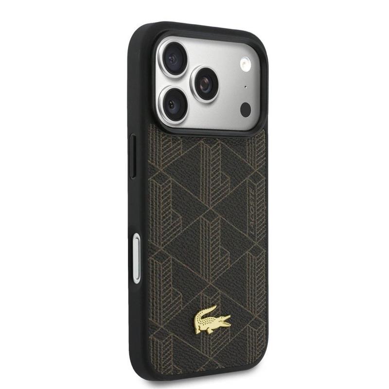 Lacoste Iconic Petit Pique MagSafe kryt + peňaženka iPhone 17 Pro hnedý 