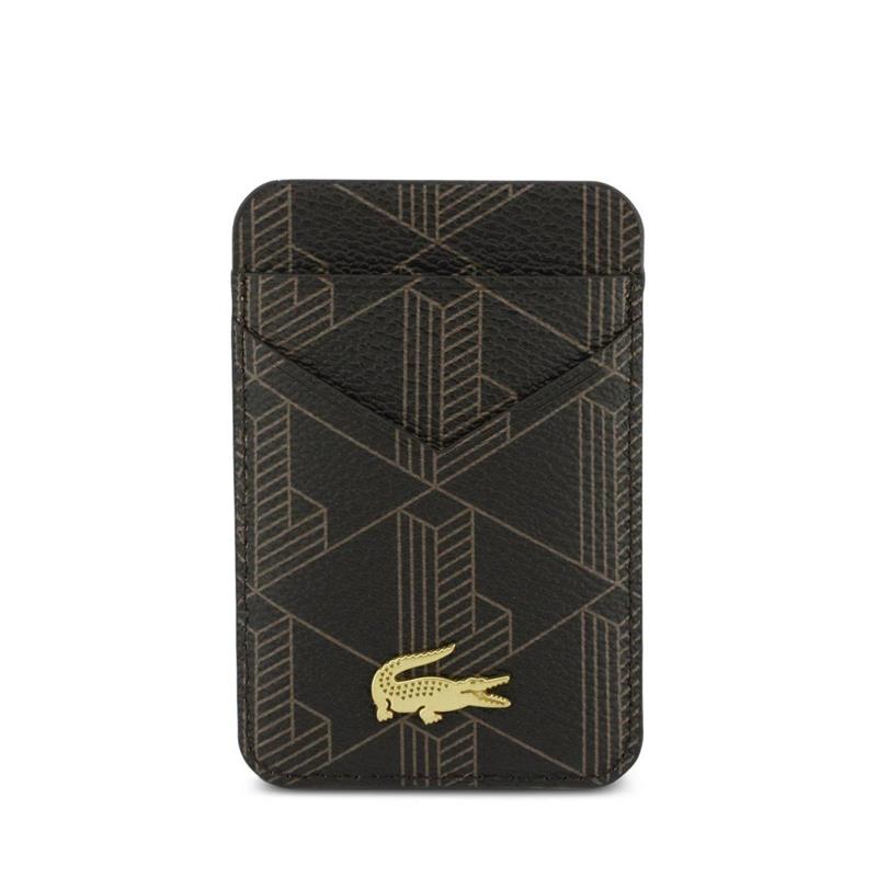 Lacoste Iconic Petit Pique MagSafe kryt + peňaženka iPhone 17 Pro hnedý 