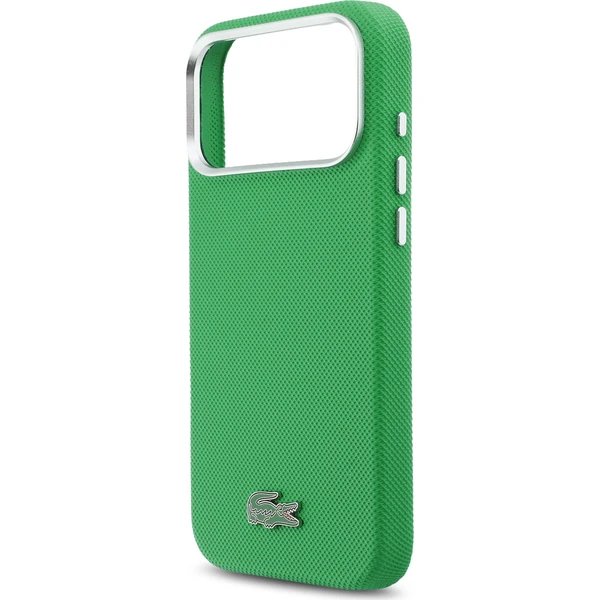 Lacoste Iconic Petit Pique Metal Logo MagSafe kryt iPhone 17 Pro zelený 
