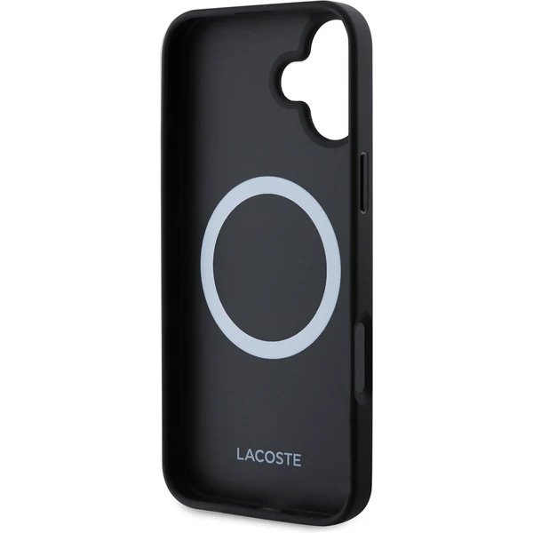 Lacoste Iconic Petit Pique Woven Logo MagSafe kryt iPhone 16 Plus čierny 