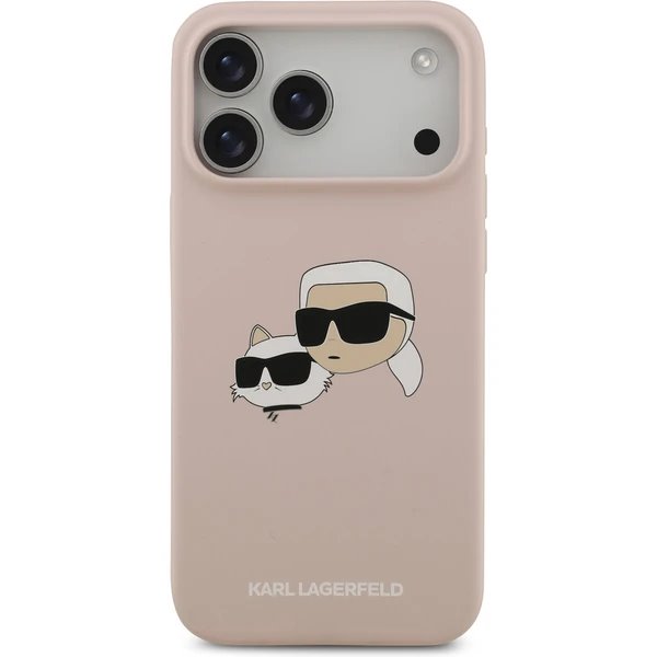 Karl Lagerfeld Liquid Silicone Double Heads MagSafe kryt iPhone 17 Pro Max ružový 