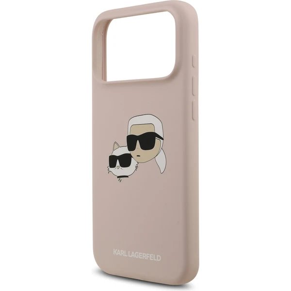 Karl Lagerfeld Liquid Silicone Double Heads MagSafe kryt iPhone 17 Pro Max ružový 