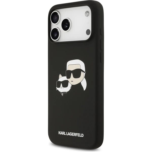 Karl Lagerfeld Liquid Silicone Double Heads MagSafe kryt iPhone 17 Pro čierny 