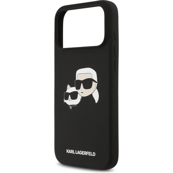 Karl Lagerfeld Liquid Silicone Double Heads MagSafe kryt iPhone 17 Pro čierny 