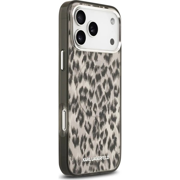 Karl Lagerfeld IML Leopard MagSafe kryt iPhone 17 Pro hnedý 