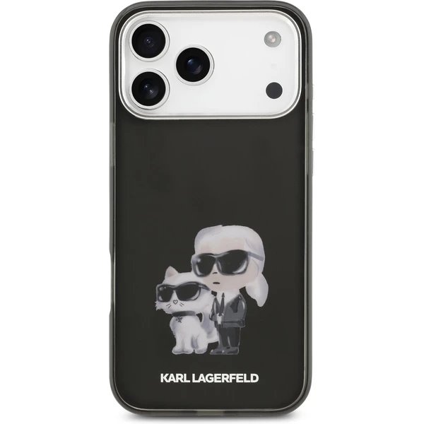 Karl Lagerfeld IML Aquarelle Karl and Choupette kryt iPhone 17 Pro čierny 