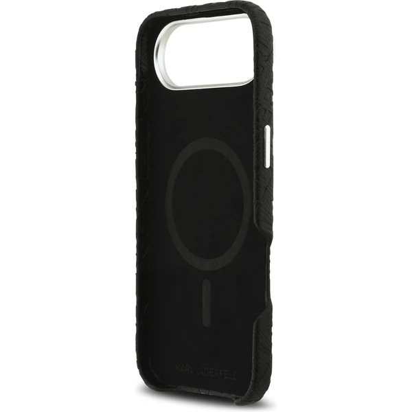 Karl Lagerfeld Grained PU Repeated Logo MagSafe kryt iPhone Air čierny 
