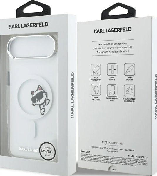 Karl Lagerfeld IML Choupette Peekaboo MagSafe MagSafe kryt iPhone Air priehľadná 