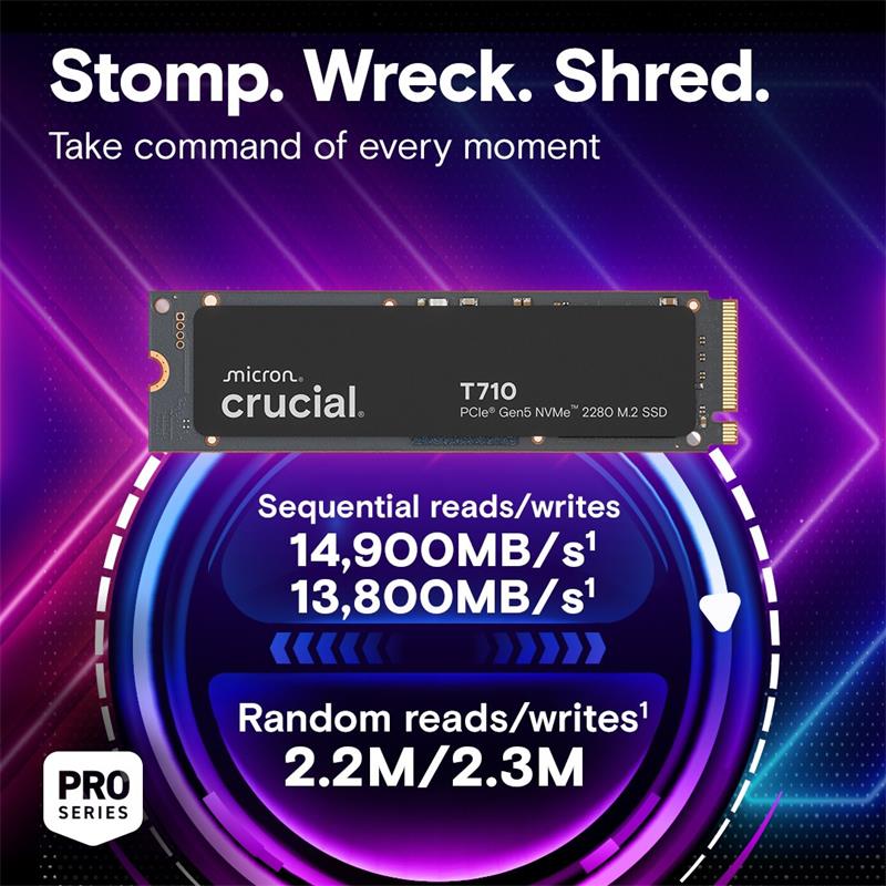 Crucial SSD T710 1TB M.2 NVMe Gen5 14900/13700 MBps 