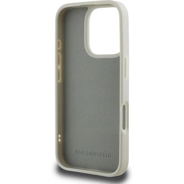Karl Lagerfeld 3D Rubber Double Heads kryt iPhone 16 Pro Max béžový 