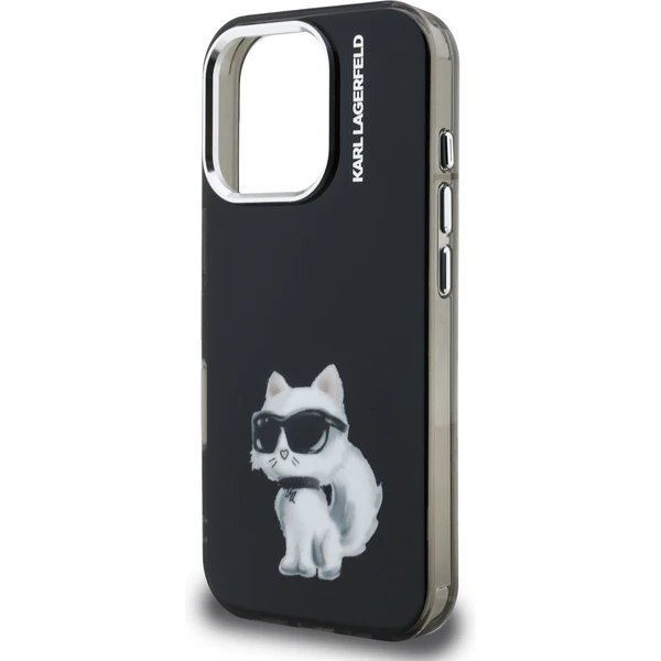 Karl Lagerfeld IML Aquarelle Choupette kryt iPhone 16 Pro Max čierny 