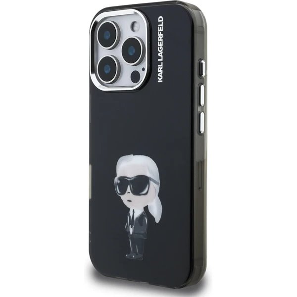Karl Lagerfeld IML Aquarelle Karl kryt iPhone 16 Pro Max čierny 