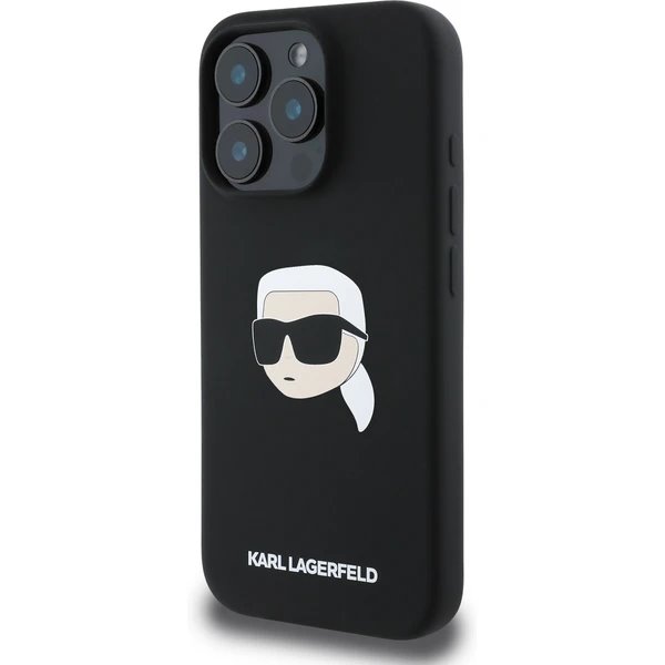 Karl Lagerfeld Liquid Silicone Karl Head MagSafe kryt iPhone 16 Pro čierny 