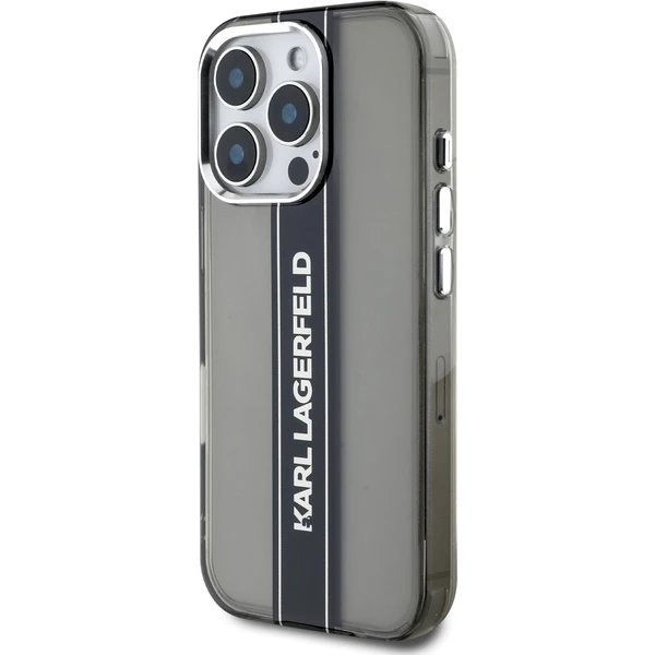 Karl Lagerfeld IML Stripe Logo kryt iPhone 16 Pro čierny 