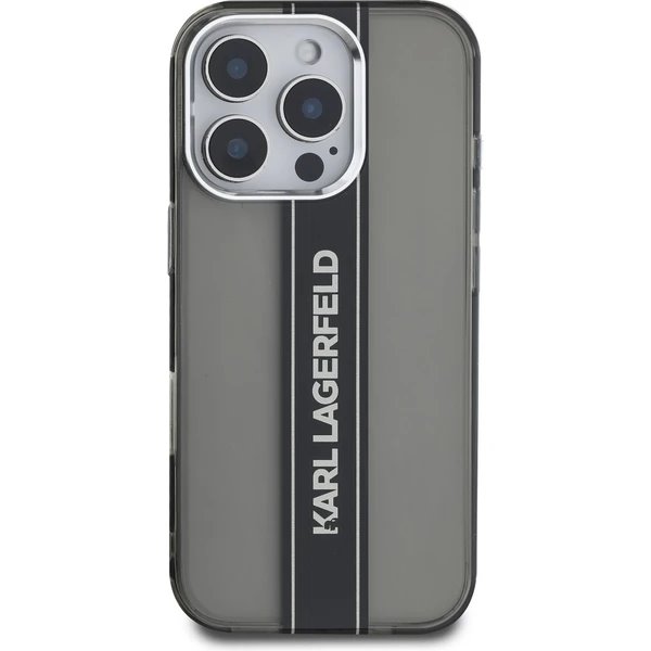 Karl Lagerfeld IML Stripe Logo kryt iPhone 16 Pro čierny 
