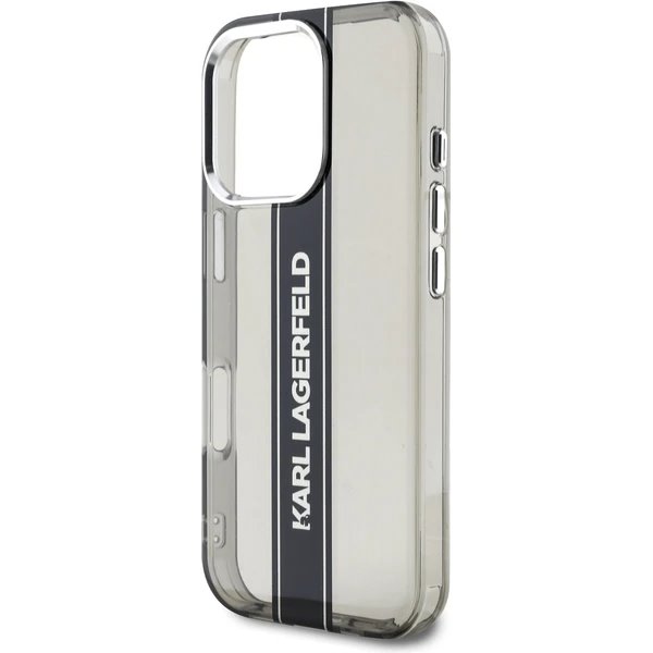 Karl Lagerfeld IML Stripe Logo kryt iPhone 16 Pro čierny 