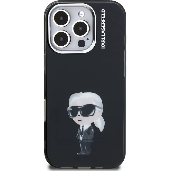 Karl Lagerfeld IML Aquarelle Karl kryt iPhone 16 Pro čierny 