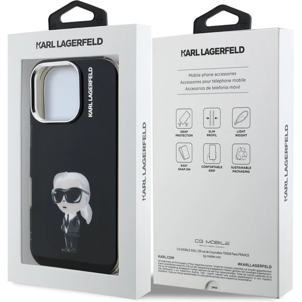 Karl Lagerfeld IML Aquarelle Karl kryt iPhone 16 Pro čierny 